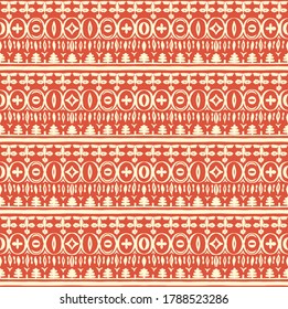 Seamless African pattern. Ethnic carpet with chevrons. Tribal vector ornament. Aztec style. Geometric mosaic on the tile, majolica. Ancient interior. Modern rug. Geo print on textile. Kente Cloth.