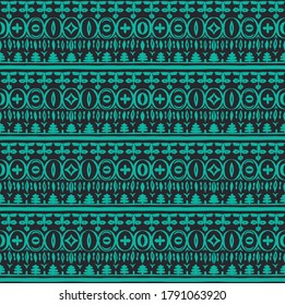 Seamless African pattern. Ethnic carpet with chevrons. Tribal vector ornament. Aztec style. Geometric mosaic on the tile, majolica. Ancient interior. Modern rug. Geo print on textile. Kente Cloth.
