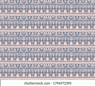 Nahtloses afrikanisches Muster. Ethnischer Teppich mit Chevronen. Stammesvektorschmuck. Aztec-Stil. Geometrisches Mosaik auf der Kachel, Majolika. Altes Interieur. Moderner Teppich. Geodruck auf Textilien. Kente Tuch.