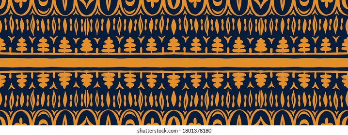 Seamless African pattern. Ethnic carpet with chevrons. Tribal vector ornament. Aztec style. Geometric mosaic on the tile, majolica. Ancient interior. Modern rug. Geo print on textile. Kente Cloth.