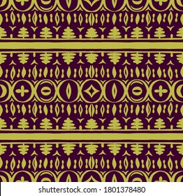 Seamless African pattern. Ethnic carpet with chevrons. Tribal vector ornament. Aztec style. Geometric mosaic on the tile, majolica. Ancient interior. Modern rug. Geo print on textile. Kente Cloth.