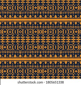 Seamless African pattern. Ethnic carpet with chevrons. Tribal vector ornament. Aztec style. Geometric mosaic on the tile, majolica. Ancient interior. Modern rug. Geo print on textile. Kente Cloth.