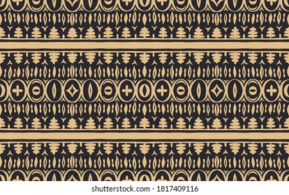 Seamless African pattern. Ethnic carpet with chevrons. Tribal vector ornament. Aztec style. Geometric mosaic on the tile, majolica. Ancient interior. Modern rug. Geo print on textile. Kente Cloth.