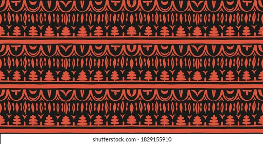 Seamless African pattern. Ethnic carpet with chevrons. Tribal vector ornament. Aztec style. Geometric mosaic on the tile, majolica. Ancient interior. Modern rug. Geo print on textile. Kente Cloth.