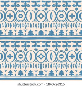 Seamless African pattern. Ethnic carpet with chevrons. Tribal vector ornament. Aztec style. Geometric mosaic on the tile, majolica. Ancient interior. Modern rug. Geo print on textile. Kente Cloth.