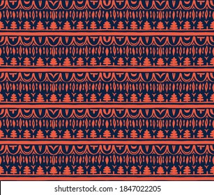 Seamless African pattern. Ethnic carpet with chevrons. Tribal vector ornament. Aztec style. Geometric mosaic on the tile, majolica. Ancient interior. Modern rug. Geo print on textile. Kente Cloth.