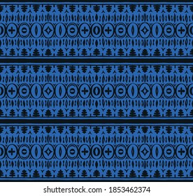 Seamless African pattern. Ethnic carpet with chevrons. Tribal vector ornament. Aztec style. Geometric mosaic on the tile, majolica. Ancient interior. Modern rug. Geo print on textile. Kente Cloth.