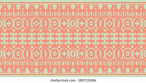 Seamless African pattern. Ethnic carpet with chevrons. Tribal vector ornament. Aztec style. Geometric mosaic on the tile, majolica. Ancient interior. Modern rug. Geo print on textile. Kente Cloth.