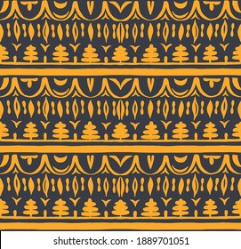Seamless African pattern. Ethnic carpet with chevrons. Tribal vector ornament. Aztec style. Geometric mosaic on the tile, majolica. Ancient interior. Modern rug. Geo print on textile. Kente Cloth.