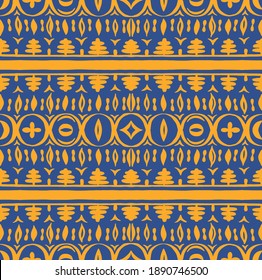 Patrón africano sin problemas. Alfombra étnica con chevrones. Ornamento vectorial tribal. Estilo azteca. Mosaico geométrico en la baldosa, majólica. Interior antiguo. Alfombra moderna. Impresión geográfica sobre textiles. Kente Cloth.