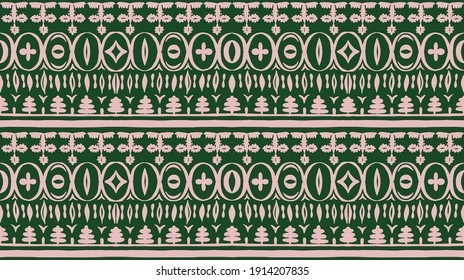 Seamless African pattern. Ethnic carpet with chevrons. Tribal vector ornament. Aztec style. Geometric mosaic on the tile, majolica. Ancient interior. Modern rug. Geo print on textile. Kente Cloth.