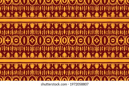 Seamless African pattern. Ethnic carpet with chevrons. Tribal vector ornament. Aztec style. Geometric mosaic on the tile, majolica. Ancient interior. Modern rug. Geo print on textile. Kente Cloth.