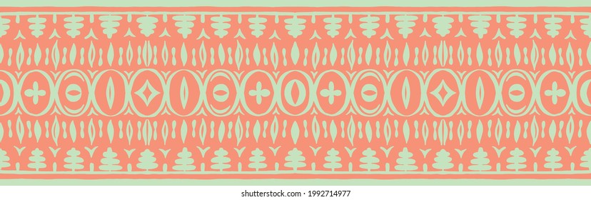 Seamless African pattern. Ethnic carpet with chevrons. Tribal vector ornament. Aztec style. Geometric mosaic on the tile, majolica. Ancient interior. Modern rug. Geo print on textile. Kente Cloth.