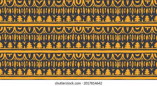 Seamless African pattern. Ethnic carpet with chevrons. Tribal vector ornament. Aztec style. Geometric mosaic on the tile, majolica. Ancient interior. Modern rug. Geo print on textile. Kente Cloth.