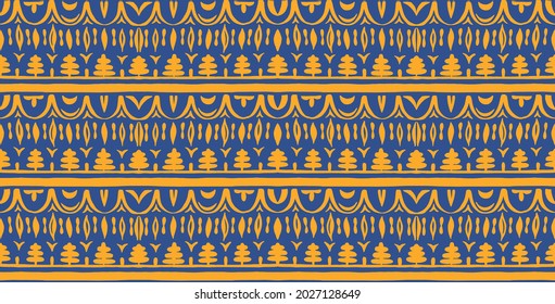 Seamless African pattern. Ethnic carpet with chevrons. Tribal vector ornament. Aztec style. Geometric mosaic on the tile, majolica. Ancient interior. Modern rug. Geo print on textile. Kente Cloth.