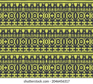 Seamless African pattern. Ethnic carpet with chevrons. Tribal vector ornament. Aztec style. Geometric mosaic on the tile, majolica. Ancient interior. Modern rug. Geo print on textile. Kente Cloth.