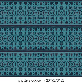 Seamless African pattern. Ethnic carpet with chevrons. Tribal vector ornament. Aztec style. Geometric mosaic on the tile, majolica. Ancient interior. Modern rug. Geo print on textile. Kente Cloth.
