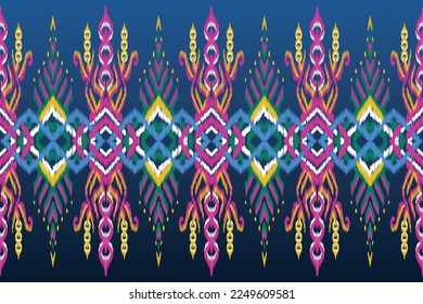 Seamless African pattern. Ethnic carpet with chevrons. Aztec style. Geometric mosaic on the tile, majolica. Ancient interior. Modern rug. Geo print on textile. Tribal vector ornament. 