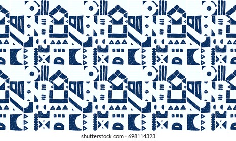 Seamless African pattern. Ethnic ornament on the carpet. Aztec style. Figure tribal embroidery. Indian, Mexican, folk pattern.