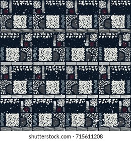 Seamless African pattern. Ethnic ornament on the carpet. Aztec style. Figure tribal embroidery. Indian, Mexican, folk pattern.