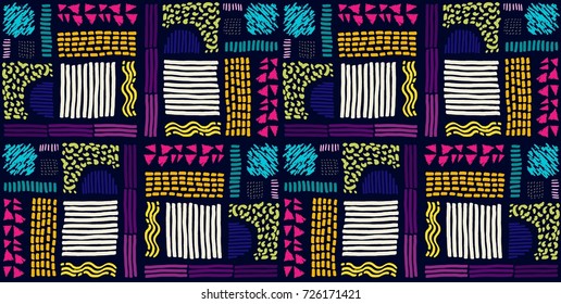 Seamless African pattern. Ethnic ornament on the carpet. Aztec style. Figure tribal embroidery. Indian, Mexican, folk pattern.