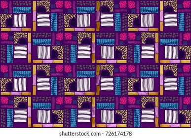 Seamless African pattern. Ethnic ornament on the carpet. Aztec style. Figure tribal embroidery. Indian, Mexican, folk pattern.