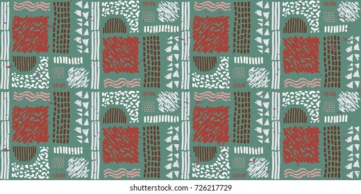 Seamless African pattern. Ethnic ornament on the carpet. Aztec style. Figure tribal embroidery. Indian, Mexican, folk pattern.