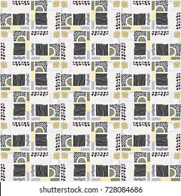 Seamless African pattern. Ethnic ornament on the carpet. Figure tribal embroidery.