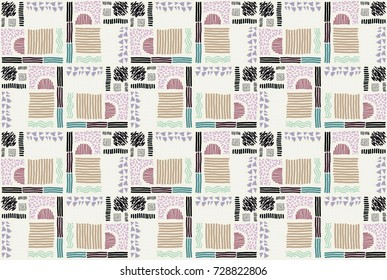 Seamless African pattern. Ethnic ornament on the carpet. Aztec style. Figure tribal embroidery. Indian, Mexican, folk pattern.