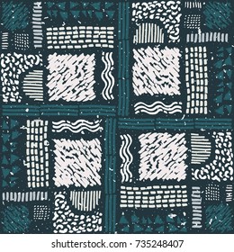 Seamless African pattern. Ethnic ornament on the carpet. Aztec style. Figure tribal embroidery. Indian, Mexican, folk pattern.