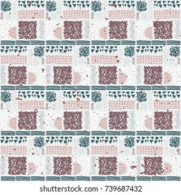 Seamless African pattern. Ethnic ornament on the carpet. Aztec style. Figure tribal embroidery. Indian, Mexican, folk pattern.