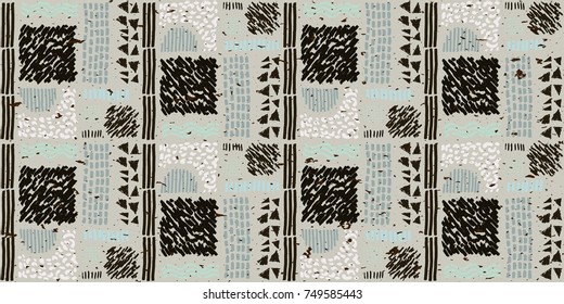 Seamless African pattern. Ethnic ornament on the carpet. Aztec style. Figure tribal embroidery. Indian, Mexican, folk pattern.