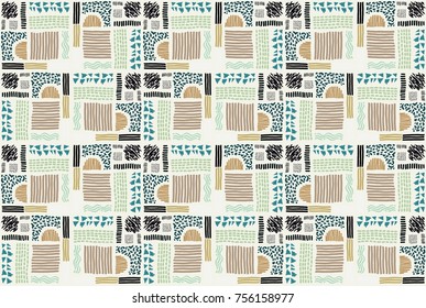 Seamless African pattern. Ethnic ornament on the carpet. Aztec style. Figure tribal embroidery. Indian, Mexican, folk pattern.