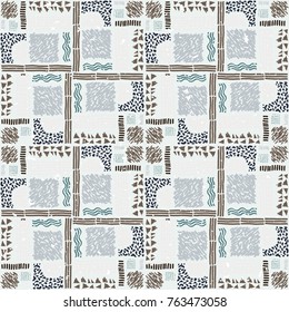 Seamless African pattern. Ethnic ornament on the carpet. Aztec style. Figure tribal embroidery. Indian, Mexican, folk pattern.