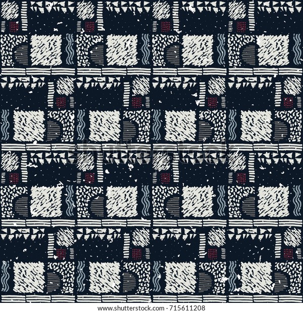 Seamless African pattern. Ethnic ornament on the
carpet. Aztec style. Figure tribal embroidery. Indian, Mexican,
folk pattern.