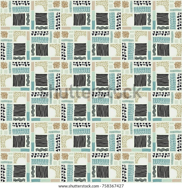 Seamless African pattern. Ethnic ornament on the
carpet. Aztec style. Figure tribal embroidery. Indian, Mexican,
folk pattern.