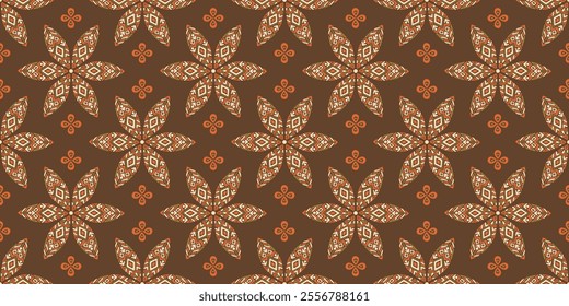 Seamless African pattern with leaf shield. Savanna tribal vector ornament. Hand drawn weave ethnic carpet. Modern geo print on textile. Ancient rug design for bohemian interior