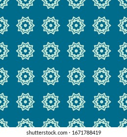 Seamless African Pattern in teal and mint green for fabric and textile print