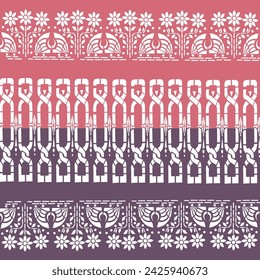 Seamless African pattern with white decorative border design.