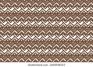 Seamless African-inspired geometric pattern with tribal zigzag motifs. Perfect for textile design, wallpapers, packaging, wrapping paper, backgrounds, and decorative elements.