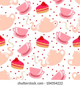 Seamless afternoon tea pattern