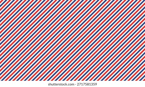 Nahtloses Luftpost diagonales Linienmuster mit roten und blauen Streifen. Vektorgrafik.