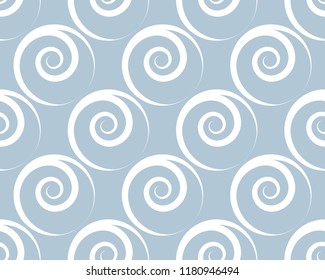 Seamless air pattern of spirals and curls. Ornament for fabrics and packaging.