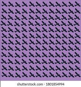 Seamless aircraft pattern. Flying black plane background vector illustration