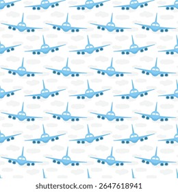Padrão contínuo do avião. Plano de fundo de viagem do céu de voo de aviação
