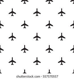 Seamless airplane sign pattern on white background