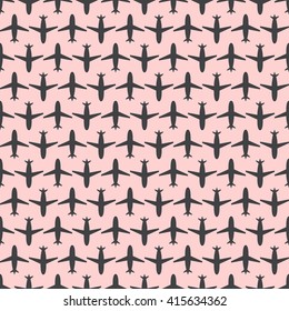 Seamless Airplanes Pattern.