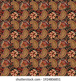 seamless ajrakh paisley pattern background