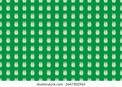 Seamless alarm clock pattern with playful retro vibe, colorful background, abstract quirky shapes, time symbol repeat backdrop for learning stress theme and school academic deadline concept.