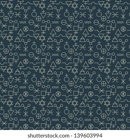 Seamless alchemy signs background